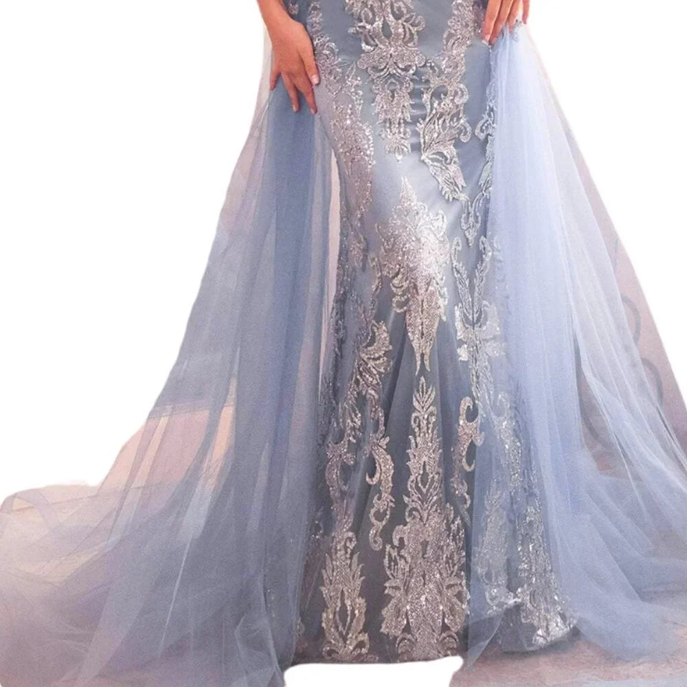 Ladivine J858 Prom Dress Smoky Blue Size 12_2